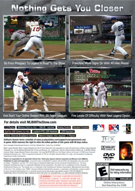 MLB 09 - The Show box cover back